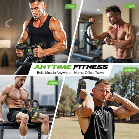 Men using Twister Arm Trainer For Men Premium Steel Frame With 5 Level Adjustable Resistance 40 To 130 Lbs in varied settings