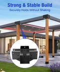 Pergola with 4x4 Pergola Brackets Kit 4 Way Corner Brackets For Gazebos And Patios Heavy Duty Wood Post Supports Installed