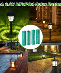 AA 3.2V LiFePO4 650mAh Solar Battery Pack For Backyard Solar Lights 6 Pack Rechargeable LiFePO4 Cells in outdoor setting
