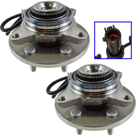 Two Piece Front Wheel Bearing And Hub Assembly Set For 2005 Ford F150 4WD Front Left And Right 6 Lug Wheels Compatible With 2005 2006 2007 F150 4WD 2008 F150 AWD Lincoln Mark LT 4WD displayed.