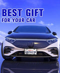 Car with California license plate and text 'Best Gift for Your Car' showcasing the Floral Dope License Plate Frame Easy Install Stainless Steel Car Plate Holder With Screws 6x12 Inch 4 Holes Auto Accessory For Women Men Black White Design