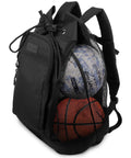 Heavy Duty Mesh Gear Bag With Adjustable Backpack Straps Three Compartments And Quick Access Pockets For Sports Gear