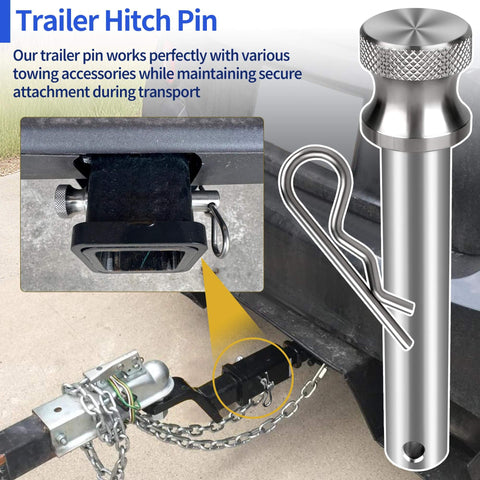 Stainless Steel Five Eighth Inch Hitch Pin And Lock Clip For Two Inch And Two Point Five Inch Receiver Hitches installed view