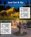 7 Day Outdoor Programmable Timer With Dual Outlets Set It And Forget It Heavy Duty Weatherproof Digital Timer in outdoor settings