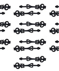 Heavy Duty 10.9 Inch Antique Cast Iron Strap Hinge Fronts, 20 Pack, Black Powder Coated
