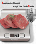 Digital Kitchen Scale With Grams And Ounces For Weight Loss, Baking And Meal Prep, Stainless Steel Compact Design with meat