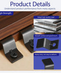 Close-up of Heavy Duty Steel Z Clips For Table Tops With Matching Screws showing high-strength steel and smooth finish for furniture use.