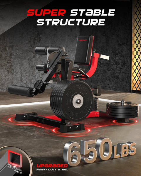 Go-To 3-In-1 Leg Extension Curl Machine For Home Gym, heavy duty steel, 650 lbs capacity, in a home gym setting