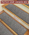 Non Slip Peel And Stick Stair Treads For Wooden Steps Indoor Safe For Elders Kids And Pets Grey 13 Pcs 8 By 30 Inch