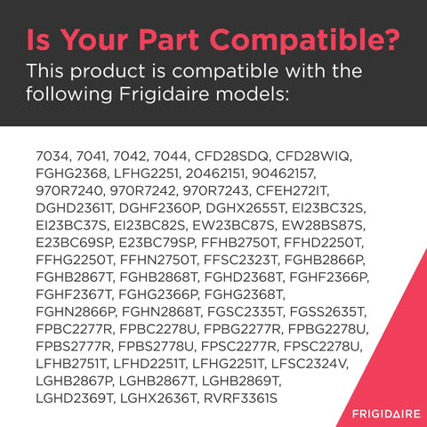 Compatibility list of Evaporator Fan Motor 809069201 for specific Frigidaire refrigerator models