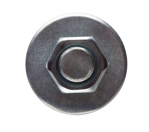 Top view of Half Inch By Six Inch Hex Sleeve Anchor Zinc Plated For Concrete And Masonry Rock Solid Preassembled Heavy Duty All Steel Sleeve Anchor