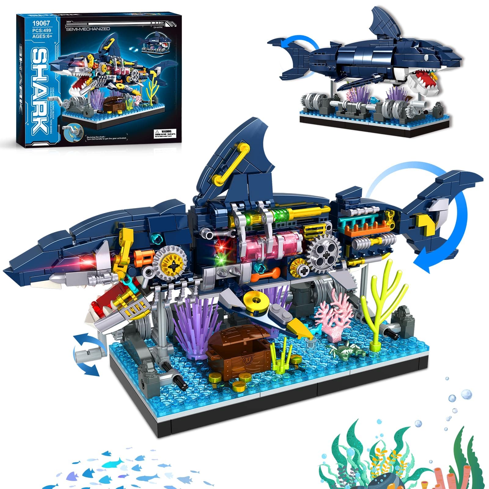 Semi Mechanical Shark Building Block Set | Gift For Kids ✓