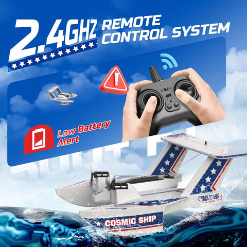 Amphibious RC Plane For Water Land And Air 3CH Remote Control Flying Boat With 2.4GHz Radio 6 Axis Gyro Stabilizer image