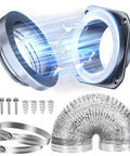 Magnetic Dryer Vent Connector Kit With No-Fuss Quick Connect Tech, 4-Inch Duct, 2.6ft Length, Two Clamps, Self Aligning Magnets