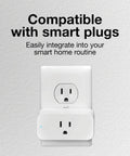 Smart plug shown in an outlet, compatible with "10-Cup Coffee Maker With Auto Pause And Serve, Works With Alexa-Enabled Smart Plugs."