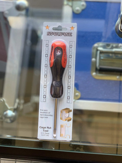 Packaged No Fuss Cage Nut Insertion Tool for Three Eighths Inch Square Hole Rack Rails with Patented Tip and Comfortable Grip