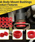 Close-up of Chevy 81-87 Polyurethane Body Cab Mount Bushing Kit 12 Piece Direct Fit Heavy Duty for C10 C20 K10 K20 K30 GMC trucks