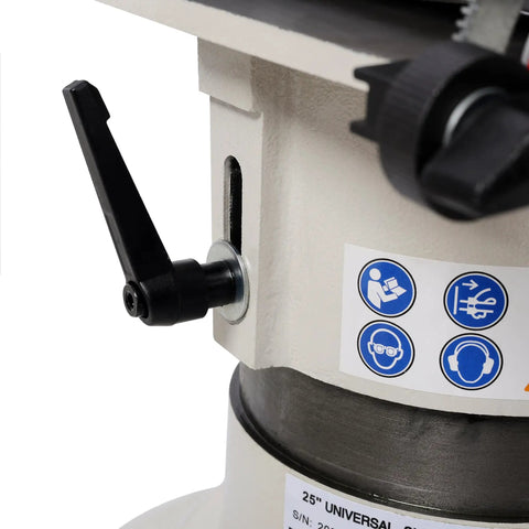 Close-up of adjustable angle gauge on Shop Grade Cast Iron Knife And Cutter Grinder Featuring A Beefy Half Horsepower Motor.