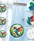 Colorful Hummingbird Puzzle Suncatcher Kit 83 Piece DIY Acrylic Sun Catcher For Doors Garden And Windows on display