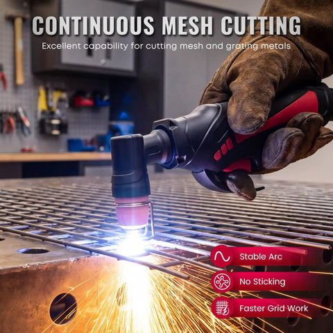 Plasma Cutter STC550P 55 Amp Pilot Arc Dual Voltage 110 And 220V cutting mesh with stable arc in workshop