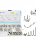 630 Piece M3 Screws Assortment Kit With Nuts And Washers In 304 Stainless Steel For DIY Projects Includes M3x6mm Through M3x30mm Hex Flat Head Countersunk Screws With Wrench WZHUIDA