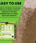 Coco Coir Mega Brick Premium Organic Coconut Coir Block 11 Lb 5 Kg Pre Washed Buffered RHP Certified Ready To Use