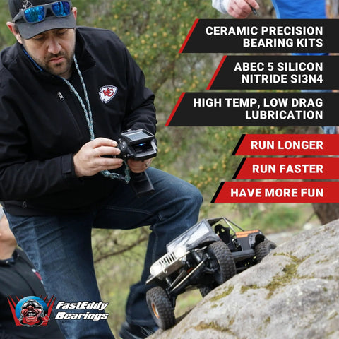 FastEddy Bearings ceramic sealed bearing kit for Traxxas Slash 2WD RC car; logo bottom-left