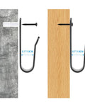 Four Pack Horizontal Snowboard Wall Mount Hanger Rack With Rust Proof Bombproof Brackets Heavy Duty Secure Storage Display Stand For Your Sick Winter Gear, showing hooks on different wall types.