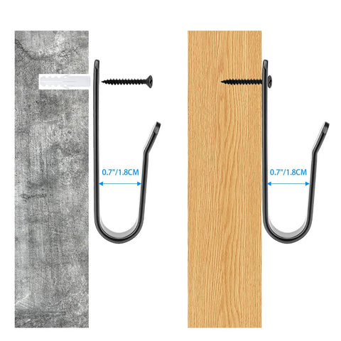 Four Pack Horizontal Snowboard Wall Mount Hanger Rack With Rust Proof Bombproof Brackets Heavy Duty Secure Storage Display Stand For Your Sick Winter Gear, showing hooks on different wall types.