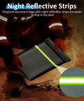 Upgraded Fireproof Document Bag With Waterproof Zipper Mega 15x11 Inch Capacity, night reflective strip visible by fire