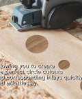 Pro Pick Heavy Duty Circular Inlay Router Template Set For Woodworking Hardwood Crafts Crystal Clear Acrylic Jig Kit with accurate circular cuts.