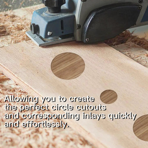 Pro Pick Heavy Duty Circular Inlay Router Template Set For Woodworking Hardwood Crafts Crystal Clear Acrylic Jig Kit with accurate circular cuts.