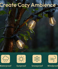 Shatterproof Outdoor S14 LED Bulbs 48 Pack For Patio String Lights 1W Warm White 2200K E26 Base Waterproof lighting tree in rain