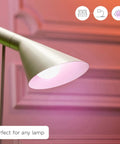 60W Equivalent A19 Smart LED Bulbs With RGB Color Changing, Tunable White, Dimmable Lighting in a modern lamp