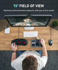 4K Auto Focus USB Web Cam With Dual Mics And Quick Privacy Flip Hella Crisp Video For Seamless Meetings Live Streams And Streamer Clips Plug And Play On PC Or Laptop A Total No Brainer Purchase from above showing 78° field of view.