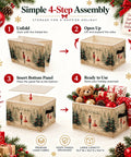 Cheer Up Your Spaces With This Merry Christmas Nutcracker Collapsible Storage Bin Foldable Box in 4-step assembly guide.