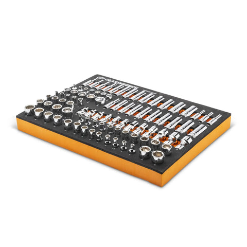 Beefy Master Metric Socket Set 89 Piece One Fourth Inch Drive With Standard And Deep Sockets 6 And 12 Point Off Corner Loading