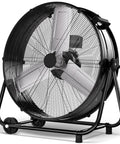 Beastly 24 Inch High Velocity Drum Fan With 8800 CFM Heavy Duty Industrial Airflow, Three Speed Metal Tilt Floor Fan On Wheels
