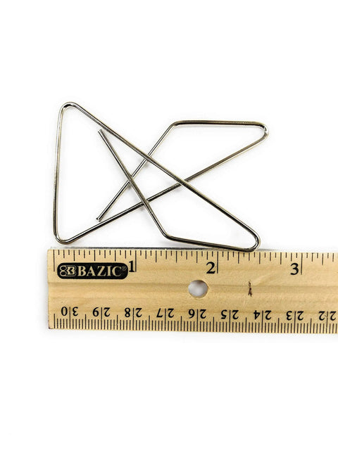 Butterfly Paper Clamps No 1 Large Capacity Heavy Duty Clip For Bulky Paper, shown with ruler for size comparison.