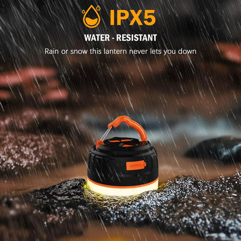 Rechargeable Go To Camping Lantern With 6400mAh Battery For Long Runtime IPX5 Waterproof Tent Light in rain