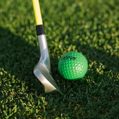ButterBlade Training Club For Golfers, Real Time Feedback To Improve Swing Mechanics And Accuracy, club close-up with ball