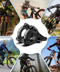 Collage of riders featuring Direct Mount Bar Clamp MTB Stem for 31.8mm bars, lightweight, adjustable reach, dual crown compatible.