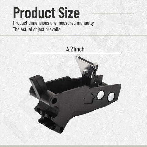 Heavy Duty Miter Saw Mounting Brackets Kit size illustration showing 4.21 inches and visible black mounting bracket piece.