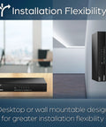 5 Port Unmanaged 2.5G Switch For Gaming, Plug-And-Play, desktop and wall-mountable design options shown, black color