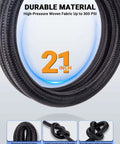 Upgraded Tire Inflator Hose Adapter With 360 Degree Rotating End 21 Inch Inflation Hose Self Locking Air Chuck For Portable Air Compressor