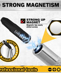 Close-up of a magnetic screwdriver bit attracting screws, highlighting strong magnetism in the 26 Piece Tough As Nails Magnetic Screwdriver Bit Set Cr V Steel T5 T40