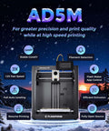 Adventurer 5M 3D Printer With Auto Leveling, Core XY Drive, 600mm/s Max Speed, shown with features highlighted