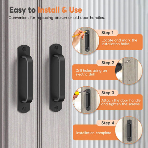 5.7 Inch Aluminum Sliding Barn Door Handle Set For Cabinets And Closets Sturdy Build Cabinet Pull For Drawers