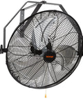 18 Inch Wall Mount Fan With 3 Speeds IP44 Waterproof Up To 4150 CFM ETL Listed Black Rust Resistant for Outdoor Use