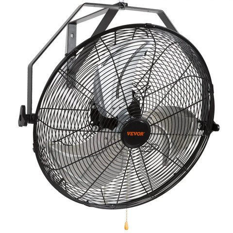 18 Inch Wall Mount Fan With 3 Speeds IP44 Waterproof Up To 4150 CFM ETL Listed Black Rust Resistant for Outdoor Use